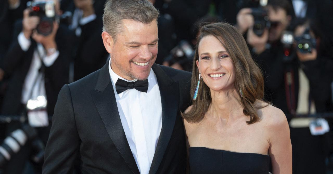 Camille Cottin et Matt Damon au festival de Cannes 2021 pour Stillwater